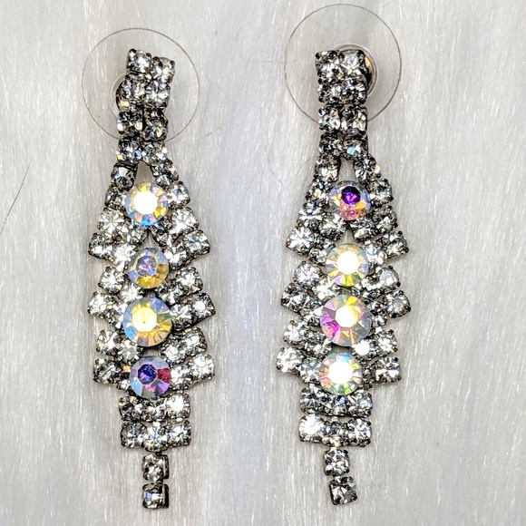 Jewelry - Iridescent Rhinestone Drop Earrings Jewelry - Iridescent Rhinestone Drop Earrings
